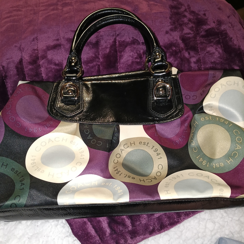 Coach Ashley  Snaphead Black & Purple Multicolor Women's Bag